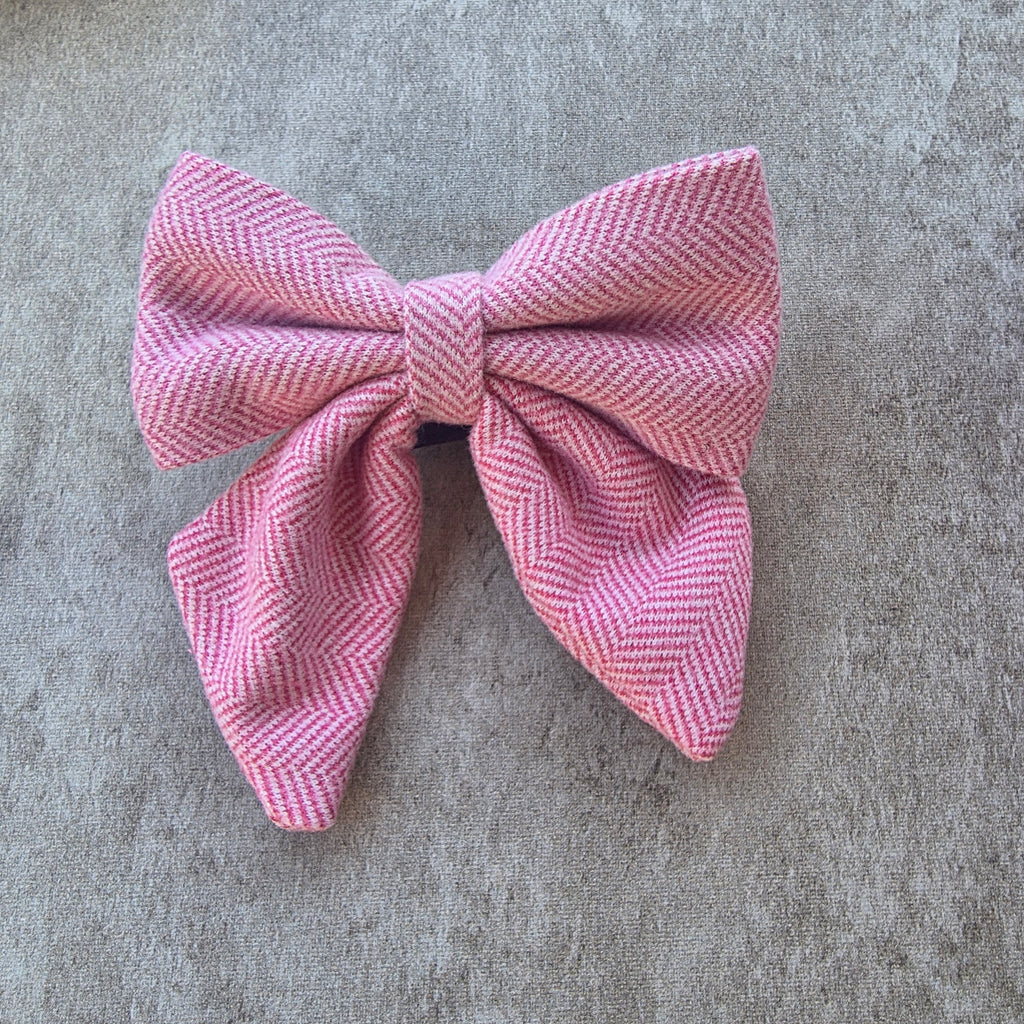 Raspberry Twill Sailor Bow